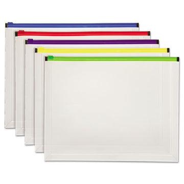 Pendaflex® Poly Zip Envelope, Zipper Closure, 10 X 13, Assorted, 5-pack freeshipping - TVN Wholesale